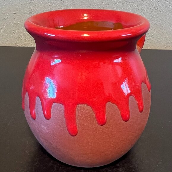 Mexico Handcrafted Red Drip Glaze Red Clay Mug Cup / Jarrito de Barro Chorreado - Picture 3 of 9